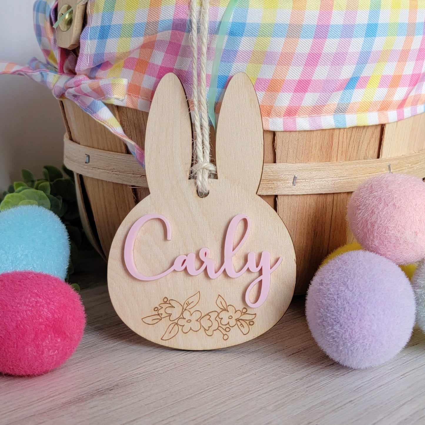Floral Bunny Basket Tag