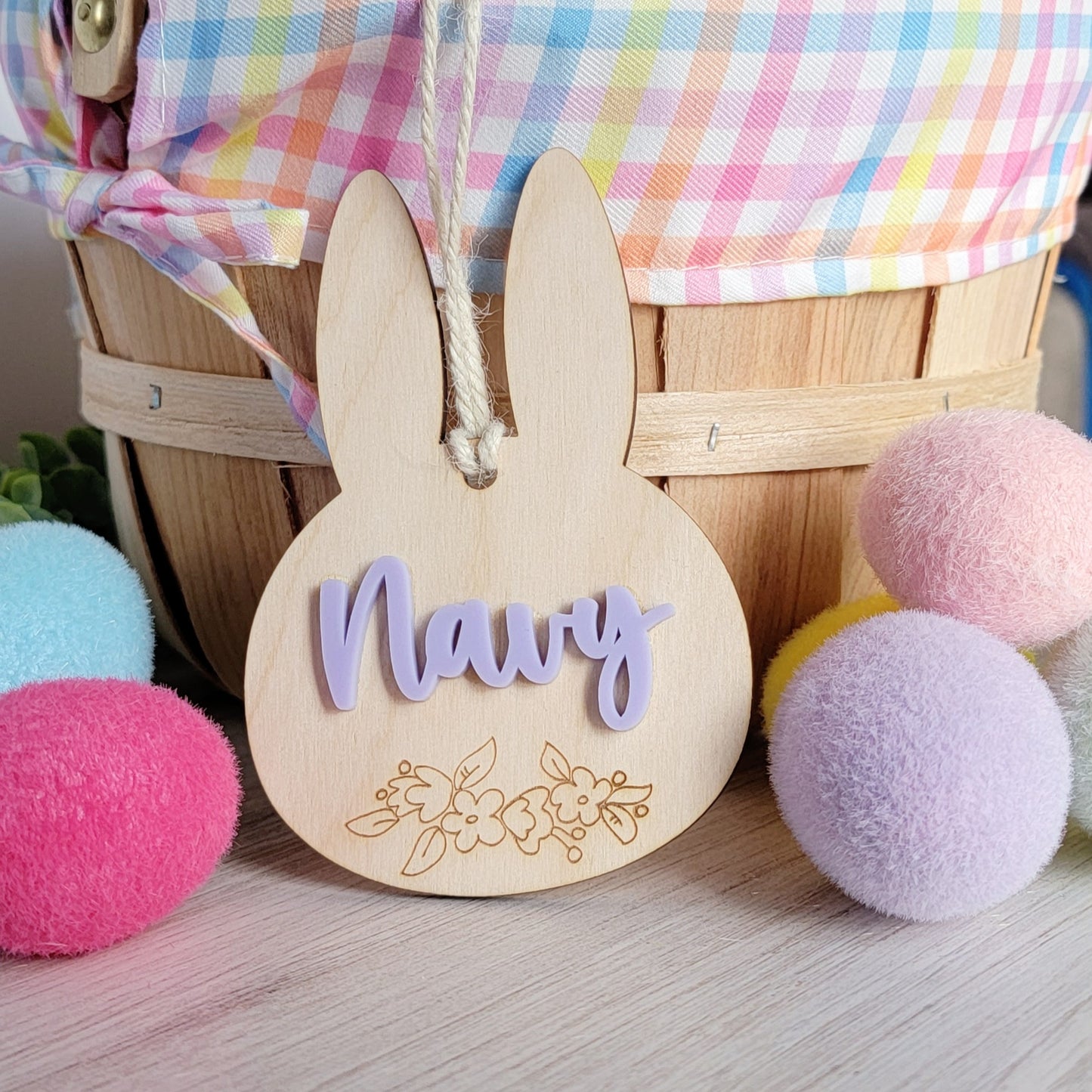 Floral Bunny Basket Tag