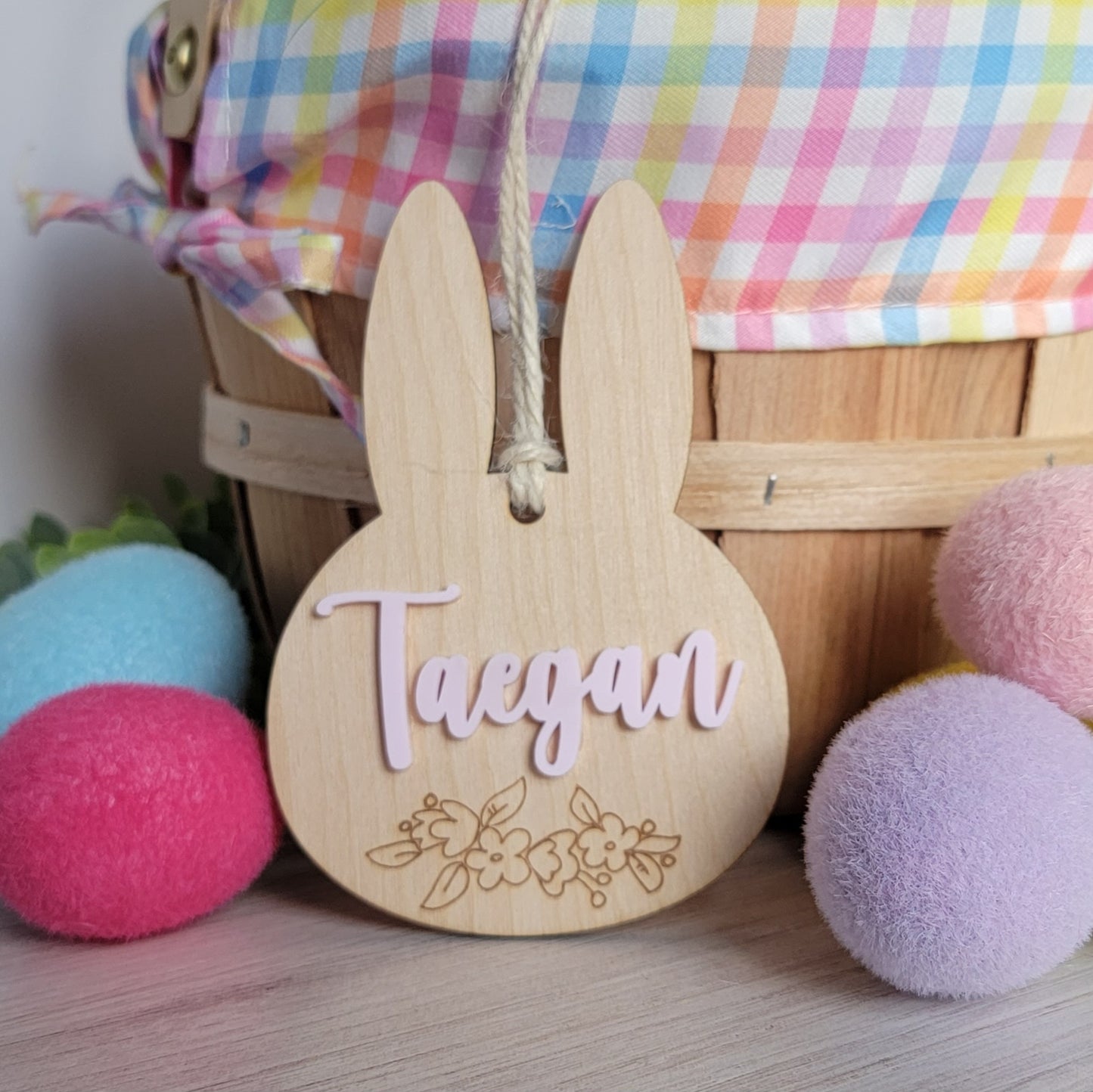Floral Bunny Basket Tag
