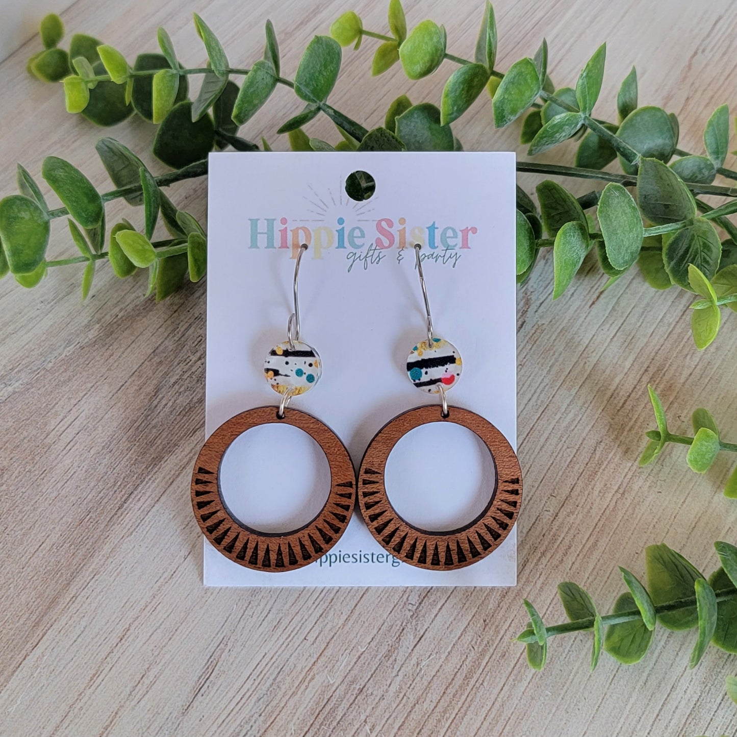 Emma- Wooden & Acrylic Earring