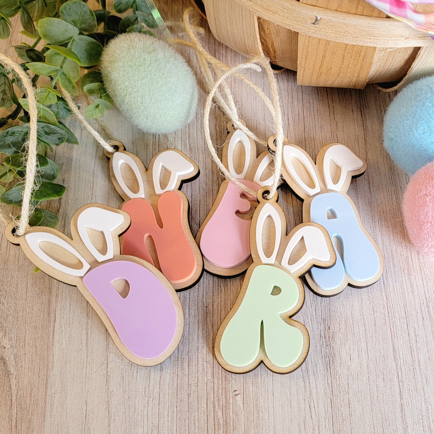 Initial Easter Basket Tag