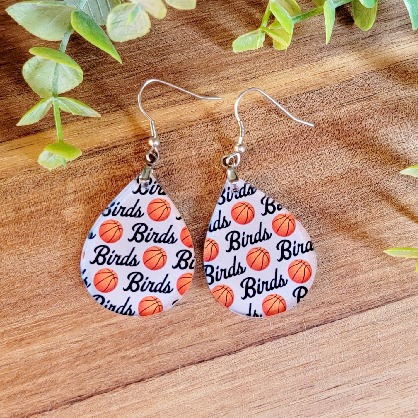 Birds Pattern Teardrop Earrings