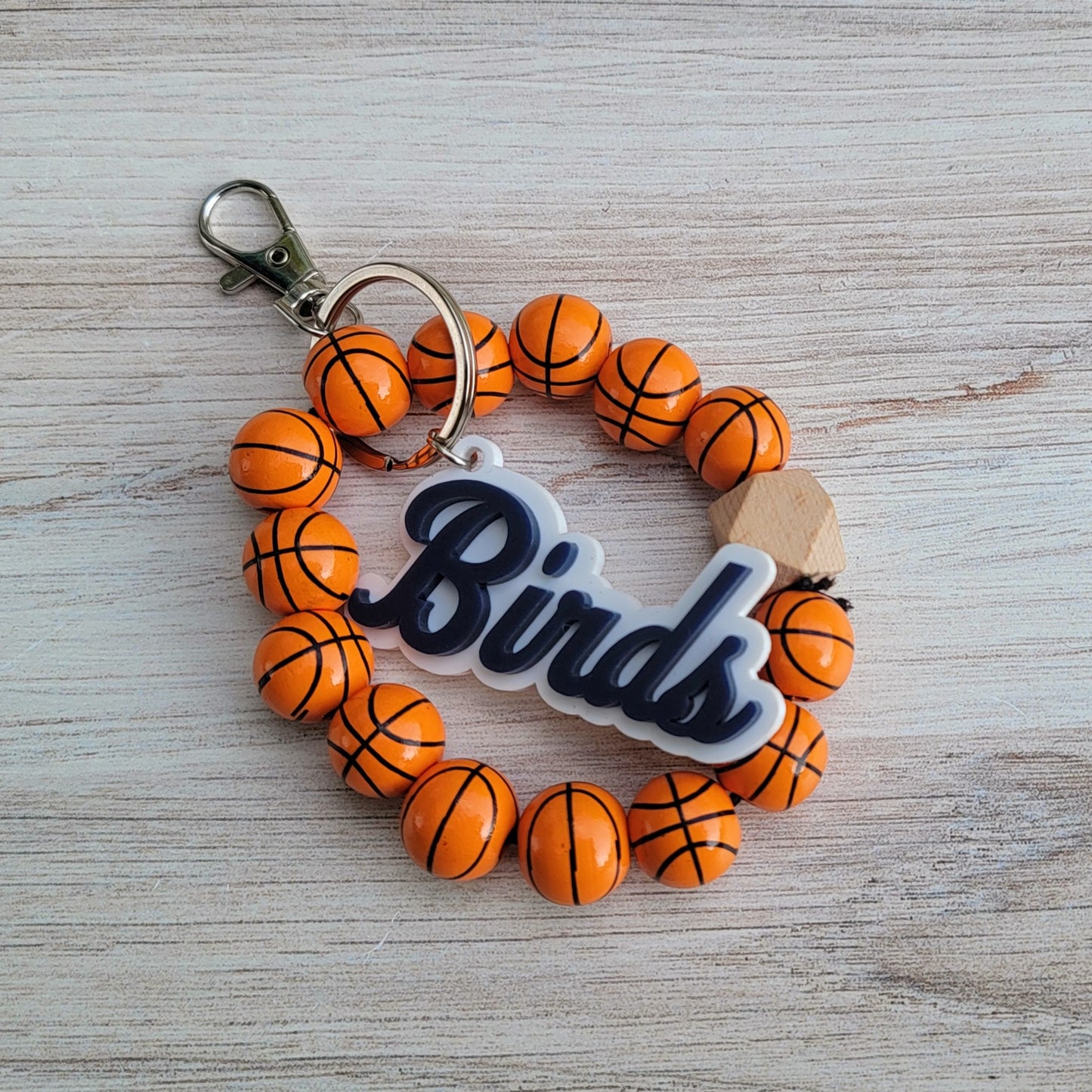 Basketball Wristlet with Birds Tag