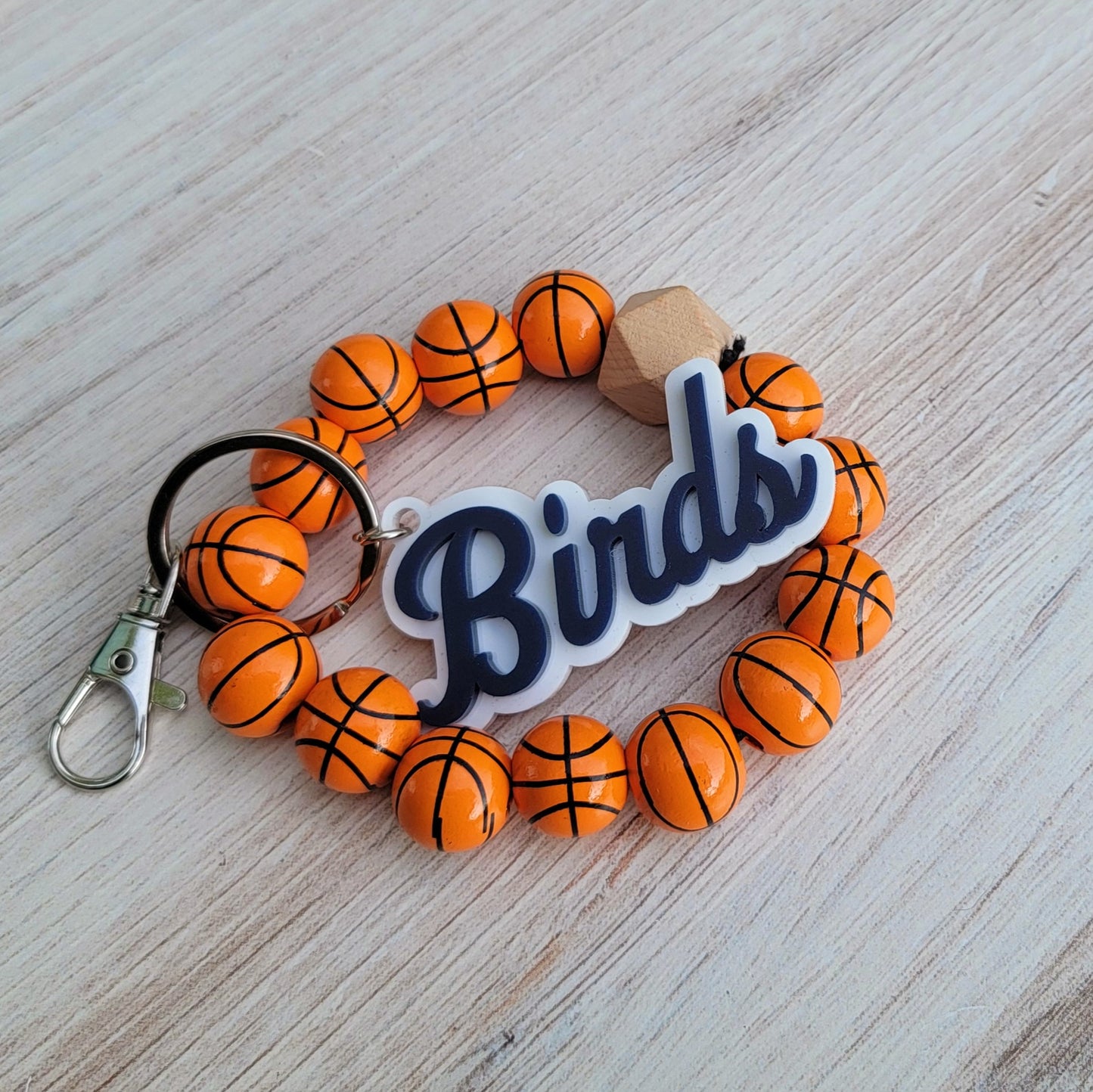 Basketball Wristlet with Birds Tag