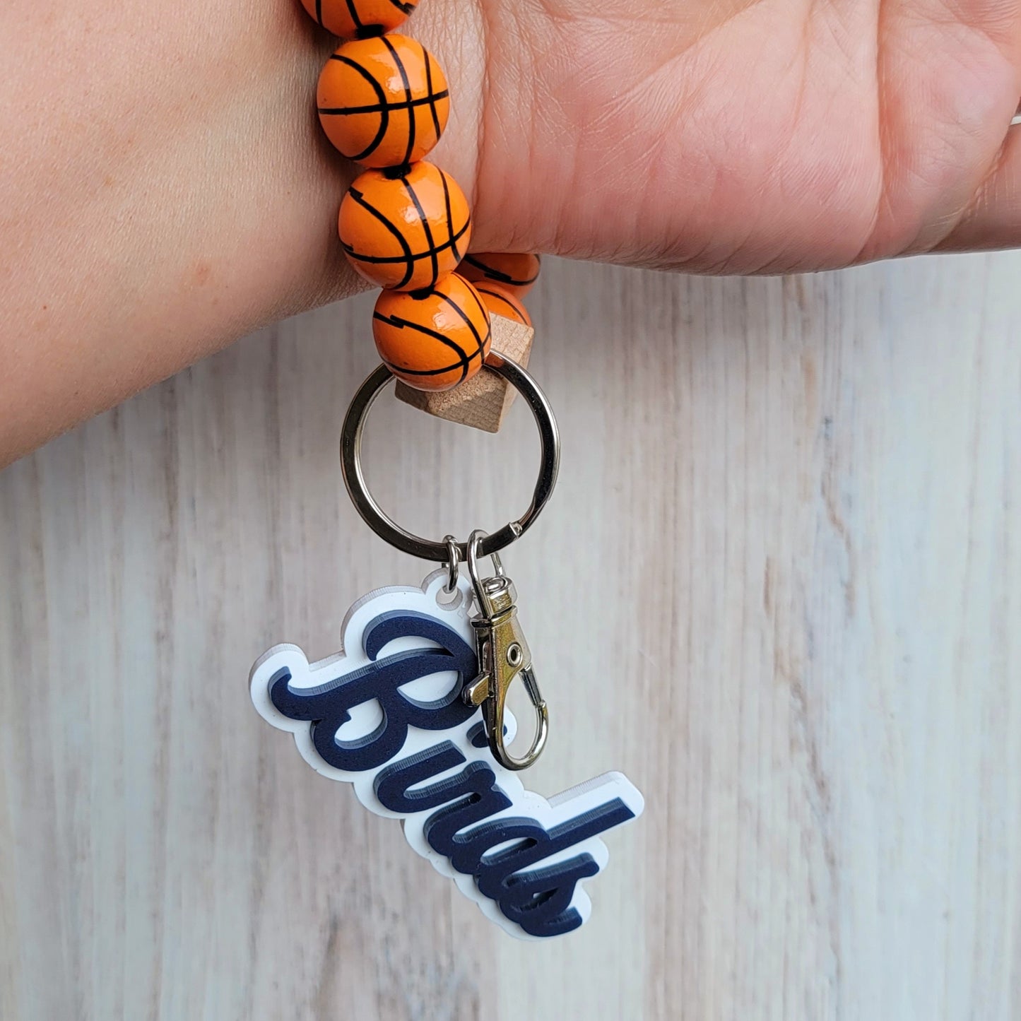 Basketball Wristlet with Birds Tag