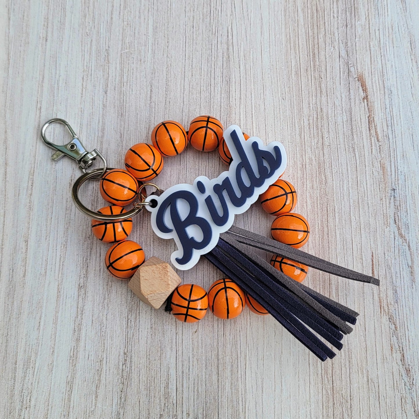 Basketball Wristlet with Birds Tag