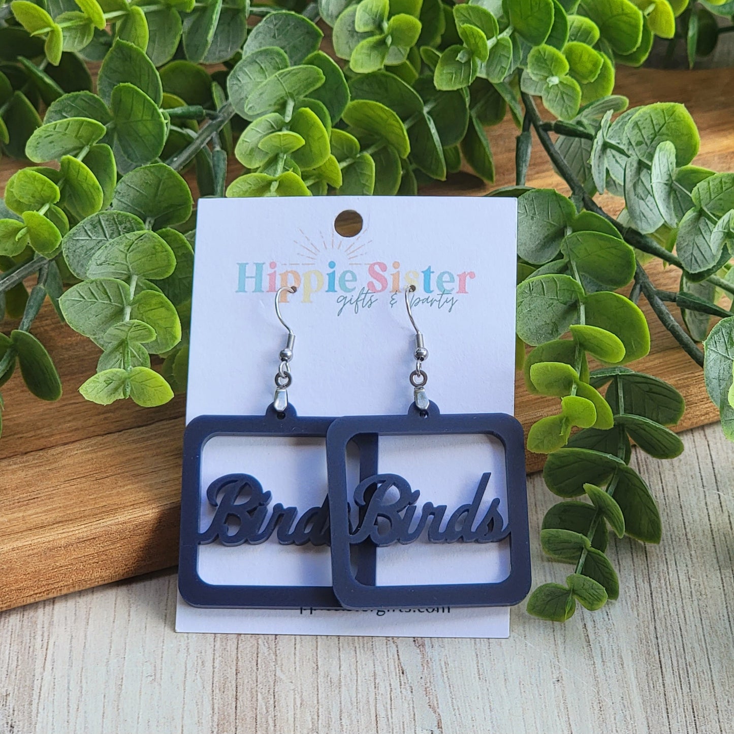Birds Square Earrings