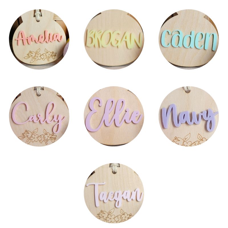 Floral Bunny Basket Tag