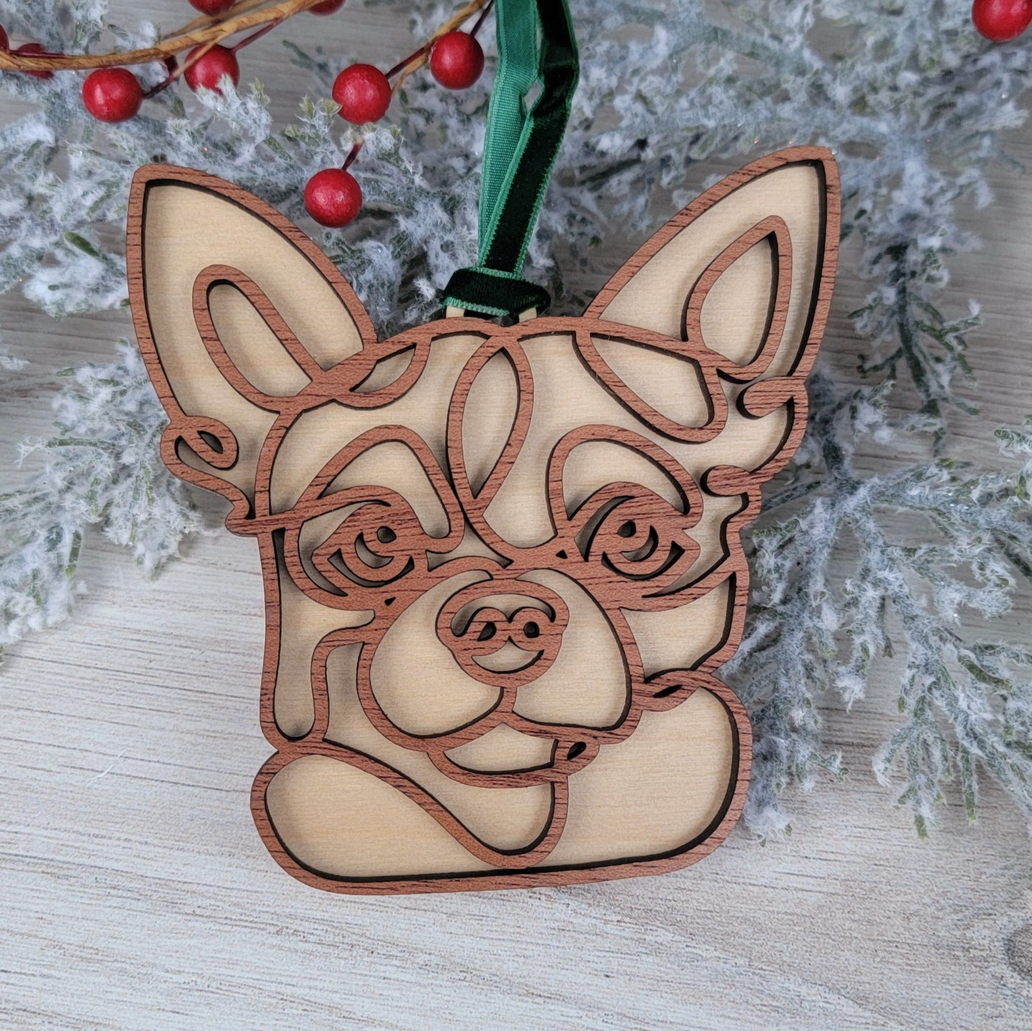 Line Art Dog Ornament