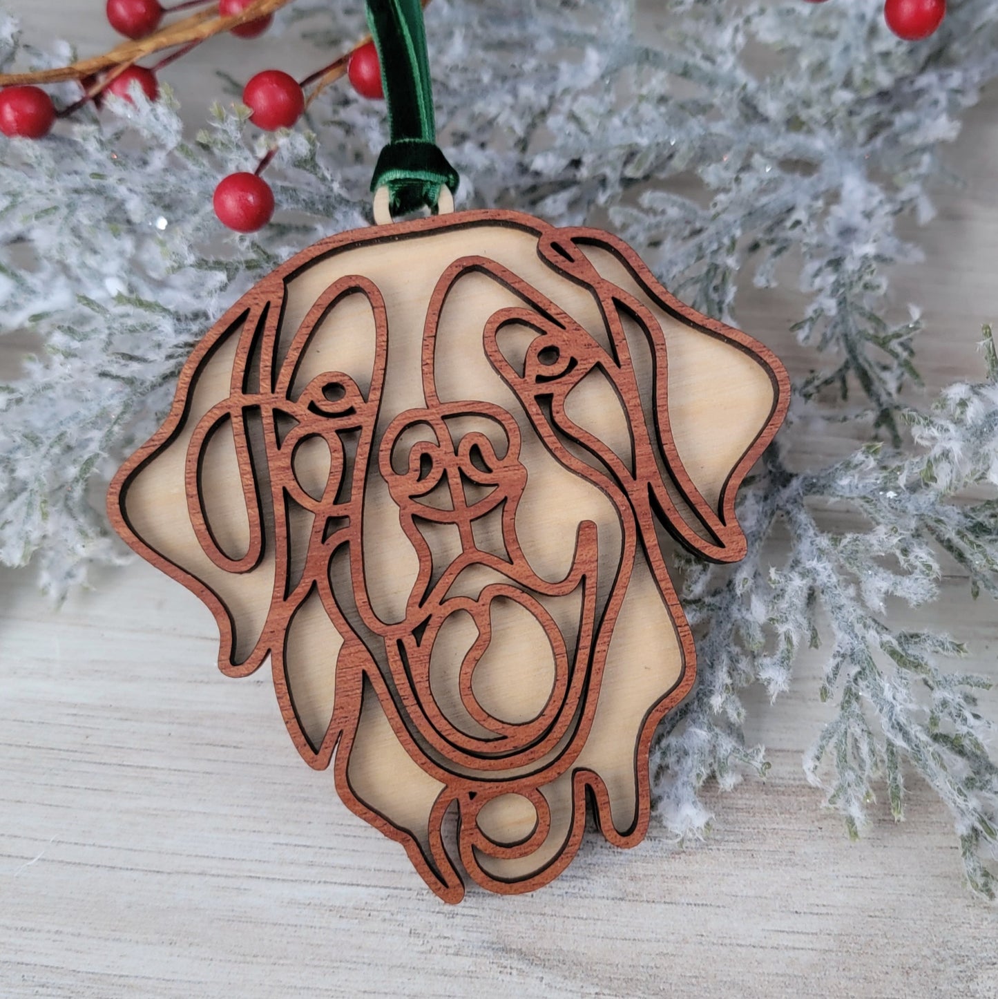 Line Art Dog Ornament