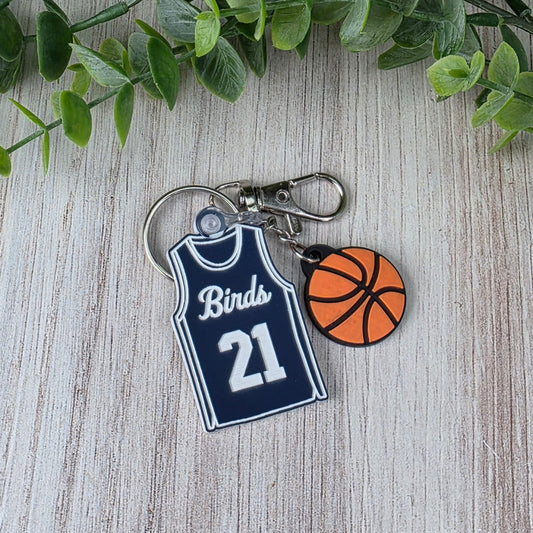 Basketball Jersey Keychain/ Bag Tag