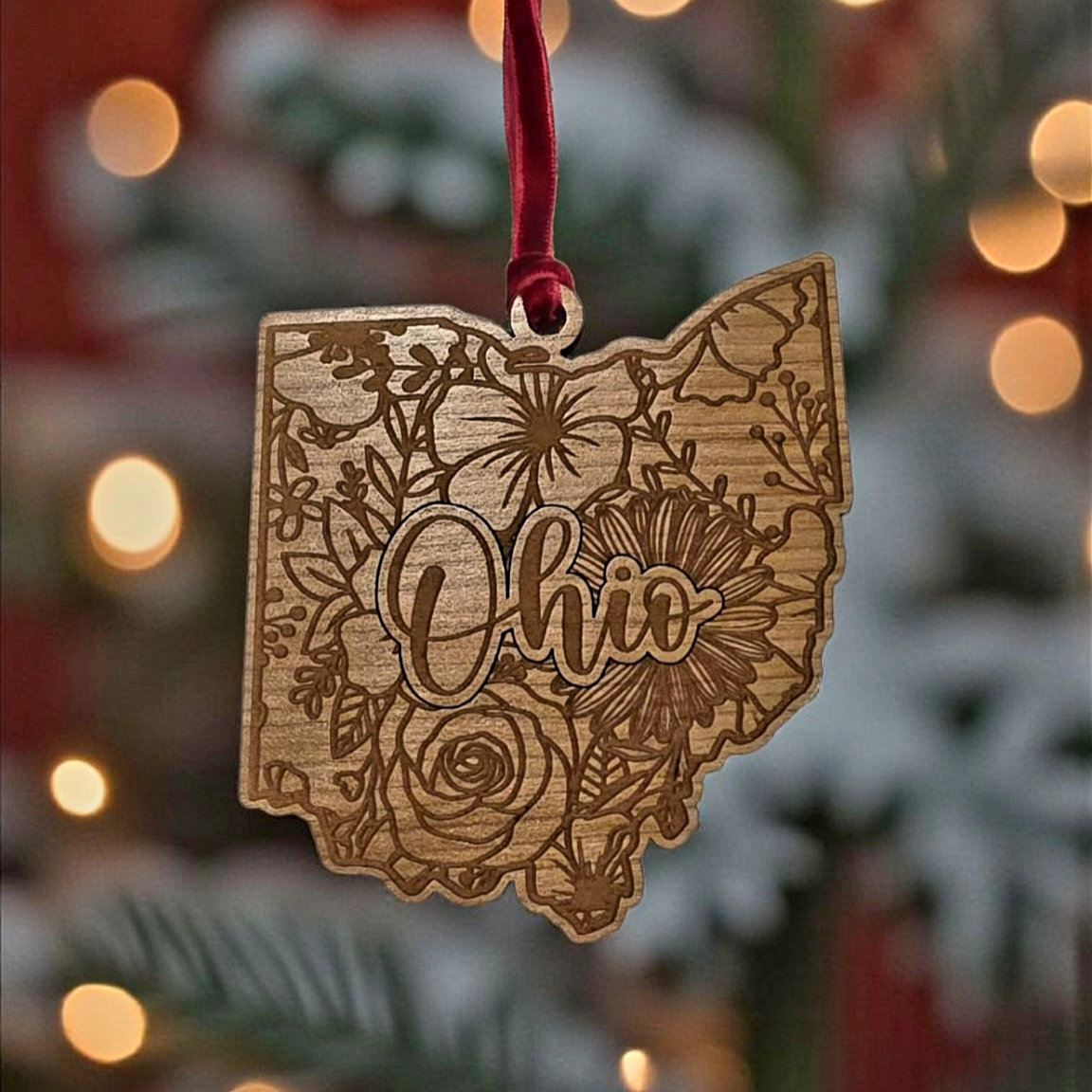 Floral Ohio Ornament